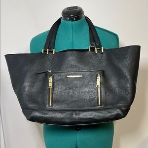 Steve Madden Black Leather Tote Bag